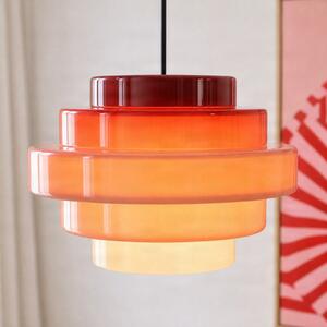 ALDEX Висяща лампа Filo, червена, Ø 28 cm, стъкло, Затъмняване, Червен, Дневна/трапезария, Стъкло, Скандинавски