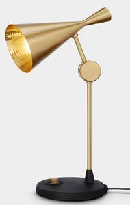 Tom Dixon LED настолна лампа Beat, месинг, височина 53 см, Затъмняване, Злато / месинг, Дневна/трапезария, Месинг, Дизайн