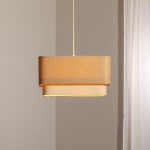 Maco Design Kwadro Duo висящо осветително тяло, крем/бежово, 50x50cm, юта/лен, Затъмняване, Бежов, Дневна/трапезария, Плат / текстил