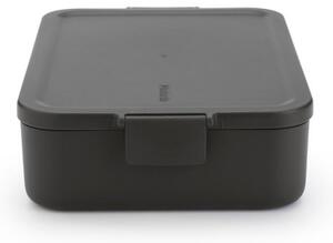 Кутия за храна Brabantia Make&Take 1006290, 2 л, С разделители, Плътно затваряне, Без BPA, Тъмносив
