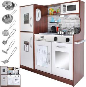 Дървена детска кухня Kruzzel с аксесоари за игра и готвене