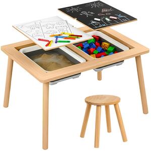 Сензорна детска маса със столче Kruzzel за игра и учене