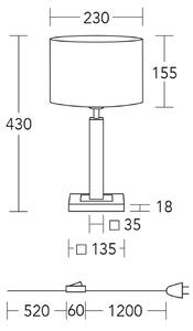 HerzBlut настолна лампа Titos, дърво, бяло, височина 43 cm, E27