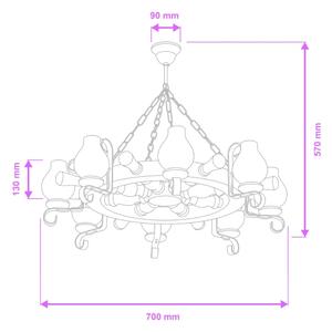 Brilagi - Полилей на верига TIMONA 8xE14/40W/230V Ø 70 см бук/орех