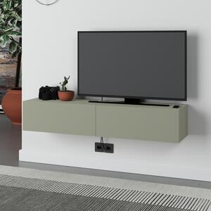 Франси TopMebel меламинов стенен тв шкаф в пепеляво зелен цвят 135x31.7x25cm