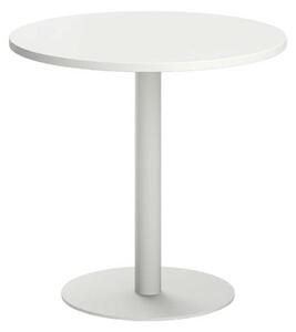 Заседателна маса Barry, 800 х 800 х 750 mm, кръгъл плот, ПДЧ 25 mm, метална основа, бяла