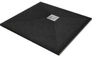 Mexen Stone+ квадратен композитен душ подов 100 x 100 см, черен - 44701010