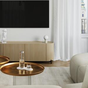 SOLLUX LIGHTING Настолна лампа ORBI, бежова, стъкло/метал, височина 19 cm, G9, Бежов, Дневна/трапезария, Алуминий
