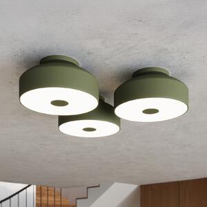 SOLLUX LIGHTING Таванна лампа CLARO, маслиненозелена, Ø 30 cm, метал, 4 x E27, Затъмняване, Зелен, Дневна/трапезария, Метал