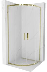 Mexen Rio кръгла душ кабина 80 x 80 см, прозрачна, златна - 863-080-080-50-00