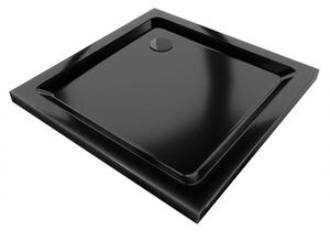 Mexen Flat квадратен ултратънък корито 70 x 70 см, черен, сифон черен - 40707070B