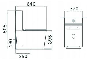 Mexen Cube компактен WC с безшумно падаща седалка, бял - 31014000