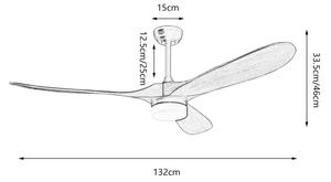 ZEVENTI - LED таванен вентилатор GINOSA LED/18W/230V Wi-Fi Tuya черен/дъб + дистанционно управление