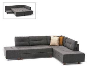 Тапициран десен ъглов диван Manama TopMebel в антрацит цвят 280x206x85cm