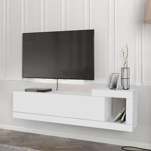 Воларе меламинов стенен ТВ шкаф в бял цвят 150x29,6x38,6см