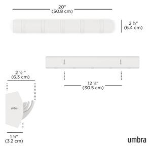 UMBRA Закачалка за стена с 5 бр. закачалки “FLIP“ - цвят бял