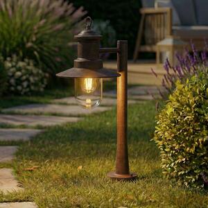 Lindby осветление за пътеки Eloretta, ръжда, 60 cm, стомана, IP44, E27, Затъмняване, Кафяв / ръждив, Метал, Къща в провинцията / Рустик