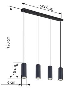 Globo 57911-4HB - Висящ полилей ROBBY 4xGU10/35W/230V черен