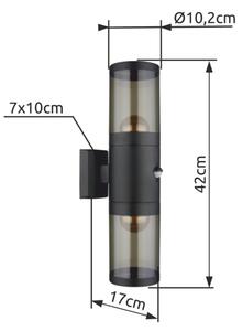 Globo 32014-2BS - Екстериорен аплик XELOO 2xE27/60W/230V IP44