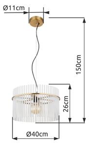 Globo 15698HM - Пендел GORLEY 1xE27/60W/230V Ø 40 см златист