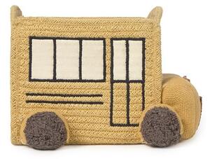 Текстилна детска кошница за играчки в цвят жълта охра 22x19x15 cm School Bus – Lorena Canals