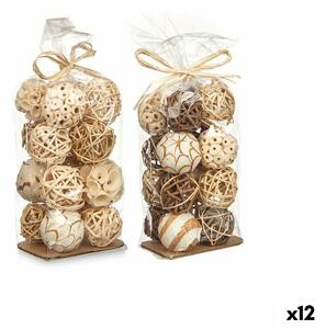 Set of Decorative Balls Бял Кафяв (12 броя)