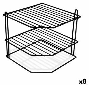 Поставка за Чинии Confortime Пукнатина Черен 22 x 22 x 25 cm (8 броя)