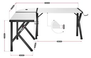 Бюро Huzaro Hero 6.3 Бял Черен Стомана Подложка от Въглеродни Влакна 154 x 74 x 117 cm