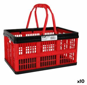 Сгъваема Кутия с Дръжки Tontarelli Voilà 16 L Червен 39 x 25,5 x 21 cm (10 броя)