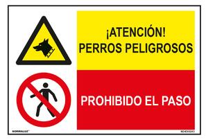 Плакат Normaluz Perros Peligrosos / Prohibido El Paso 60 x 40 cm