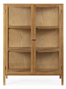 Витрина от декор от дъб в естествен цвят 90x126x40 cm Ceci – MOME