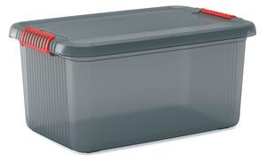 Сива пластмасова кутия за съхранение с капак 59x39x28 cm K Latch Box – KIS