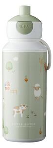 Светлозелена детска бутилка 400 ml Little farm – Mepal