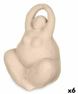 Декоративна фигурка Бежов Керамика 14 x 18 x 11 cm (6 броя) Дама Yoga