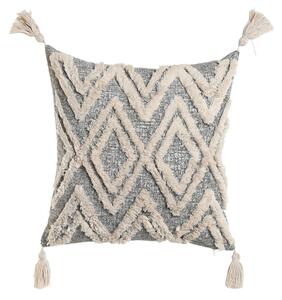 Възглавница Home ESPRIT Бял Сив Пискюли Boho 45 x 15 x 45 cm