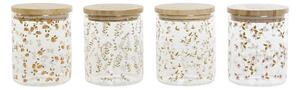 Лодка DKD Home Decor Бамбук Боросиликатно Стъкло Shabby Chic 700 ml 10 x 10 x 12,5 cm (4 броя)