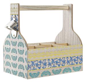 Шкаф за бутилки DKD Home Decor 27 x 16,5 x 25 cm Син цвят тюркоаз Дървен MDF (2 броя)