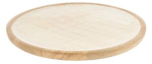 Презентационна чиния Secret De Gourmet Ava, Дърво манго, Ø23 cm - Бял