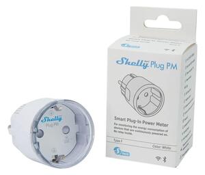 Смарт контакт Shelly Plug PM Gen3, волтметър, амперметър, Wi-Fi, бял