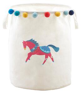 Бяла текстилна детска кошница за играчки ø 38x48 cm Mimo Eclectic Horse – Premier Housewares