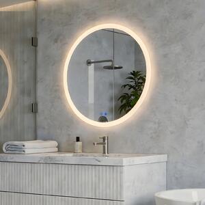 Кръгло LED огледало за баня 60 см с Dual Color, сензорен ключ и нагревателна подложка
