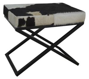 Foot-of-bed Bench DKD Home Decor Бял Черен Крава Метал 60 x 40 x 50 cm