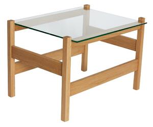 Масичка за кафе със стъклен плот в естествен цвят 52x66 cm Ledge – Hübsch