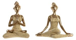 Декоративна фигурка DKD Home Decor Златен Yoga 19,5 x 11,5 x 18 cm (2 броя)