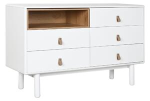 Скрин Home ESPRIT Бял Естествен полипропилен Дървен MDF 120 x 40 x 75 cm