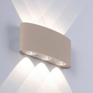 Paul Neuhaus LED лампа за външна стена Carlo, 17 cm, пясъчен цвят, Бежов, Алуминий, Модерен
