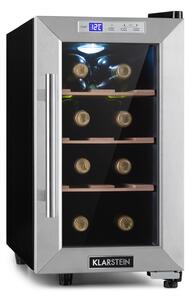 Klarstein Reserva 8 Uno, охладител за вино, 23 литра, 8 бутилки, 11 - 18 ° C, 26 dB, неръждаема стомана