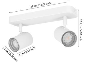 Eglo 300575 - Точково осветително тяло за баня CONSUMA 2xGU10/5W/230V IP44 бяло