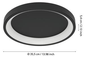 Eglo 901909 - LED RGBW димируема таванна лампа LORETELLO-Z LED/19,6W/230V диаметър 35 см черна