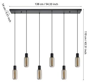 Eglo 901006 - Полилей на кабел MAIONE 6xE27/4W/230V черен/опушен